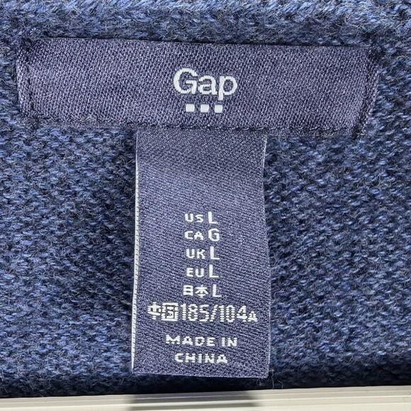 Gap Cardigan Sweater Mens Large Button up Blue Shawl Collar Grandpa Kurt Cobain - Picture 5 of 7